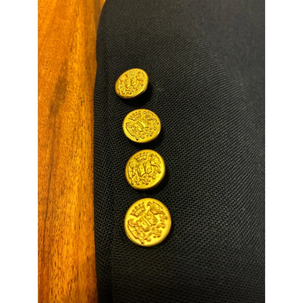 Eagle Clothes Mens Navy Blue Blazer‎ Gold Crest Buttons Made in USA Sport Coat
